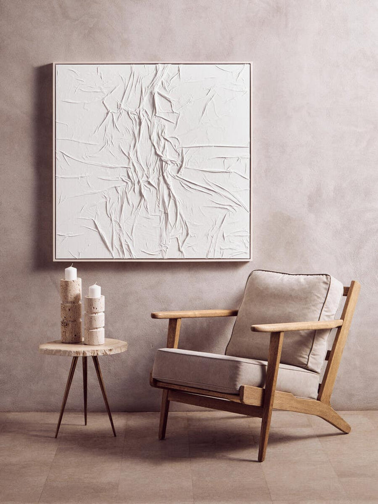 Oak Frame Grey Linen Chair