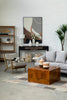 Oak Frame Grey Linen Chair