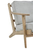Oak Frame Grey Linen Chair