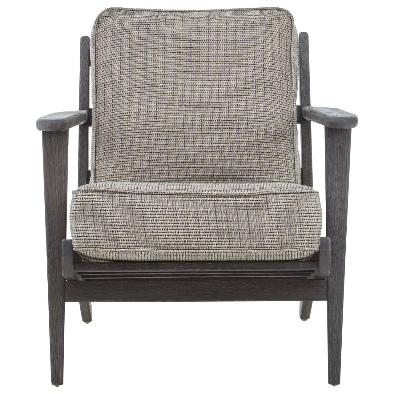 Sleek Black Oak Armchair
