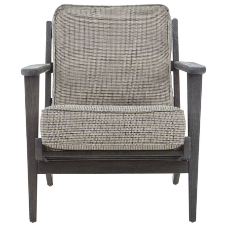 Sleek Black Oak Armchair