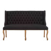 Luxe Black Linen Bench