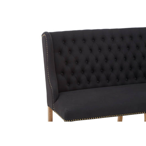 Luxe Black Linen Bench