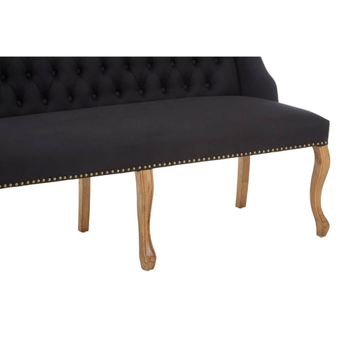 Luxe Black Linen Bench