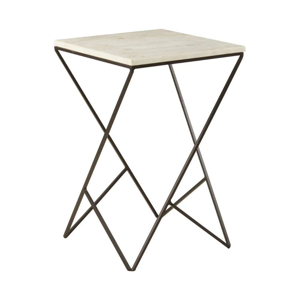 Geometric Marble Side Table