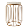 Golden Wireframe Marble Side Table