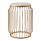 Golden Wireframe Marble Side Table