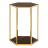 Opulent Gold Marble End Table