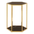 Opulent Gold Marble End Table