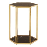 Opulent Gold Marble End Table