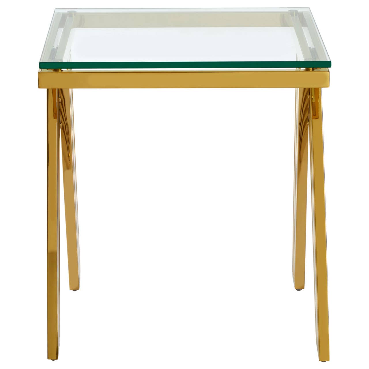Gold Glass Side Table
