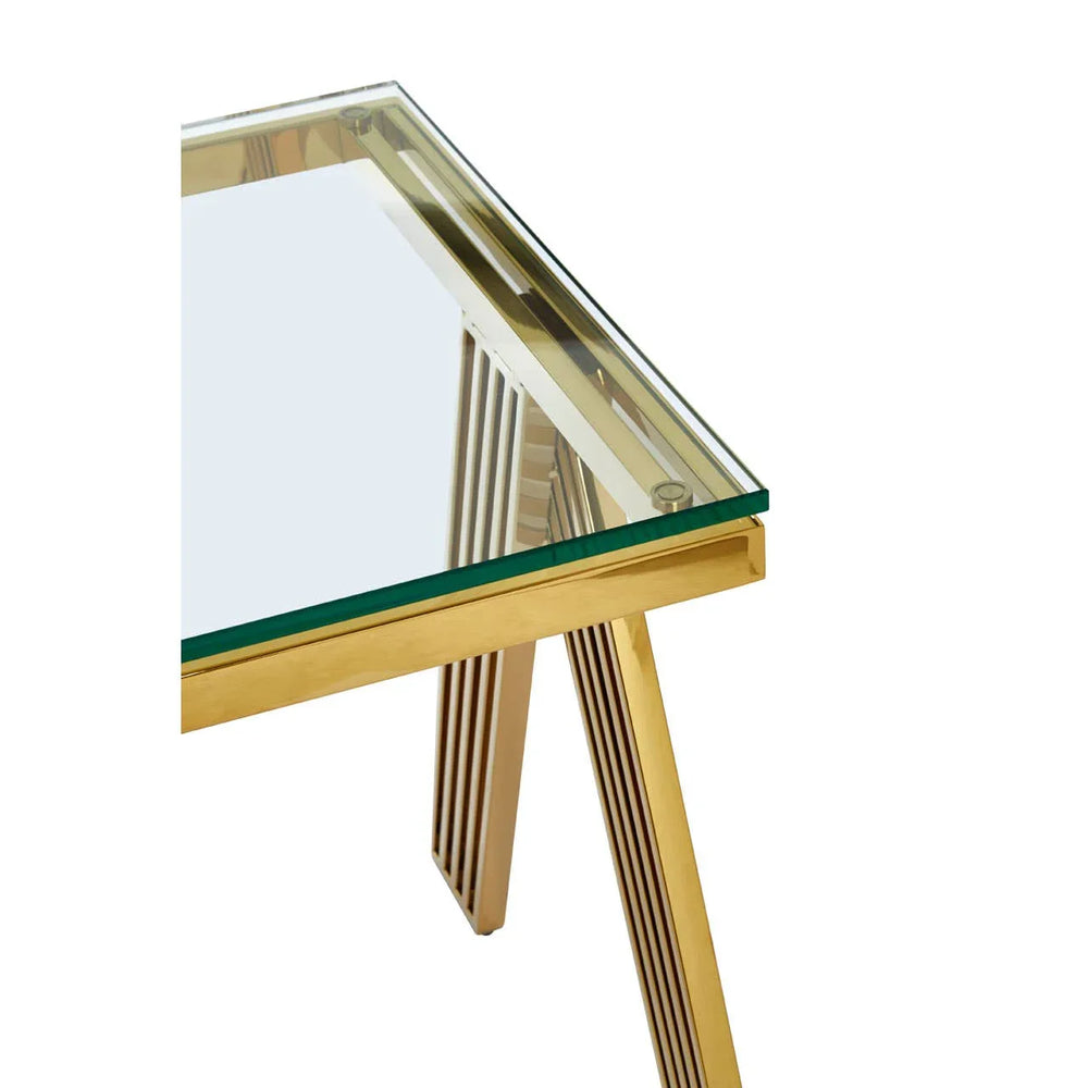 Gold Glass Side Table