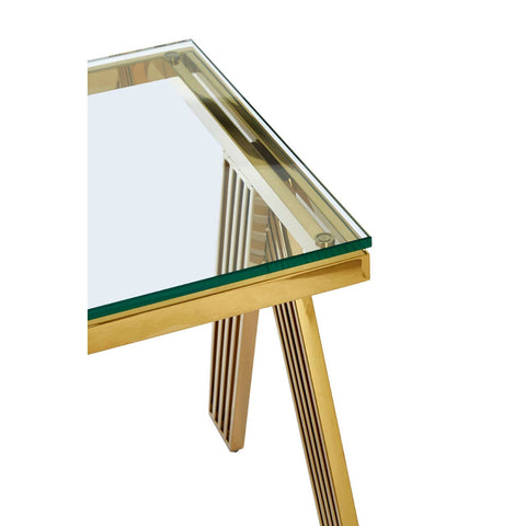 Gold Glass Side Table