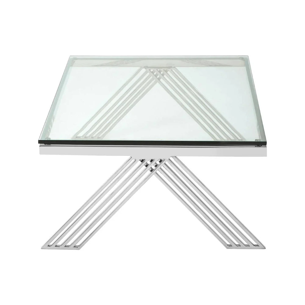 Sleek Steel Glass Coffee Table