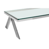 Sleek Steel Glass Coffee Table