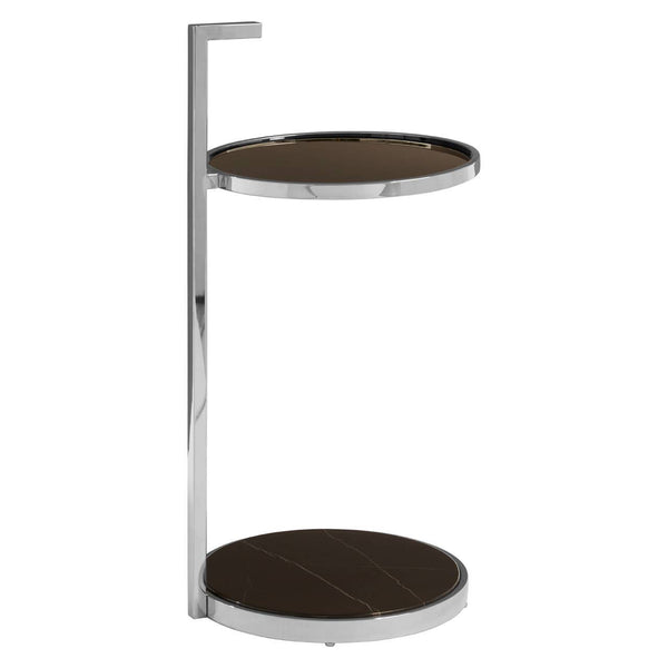 Marble & Glass Two-Tier Table