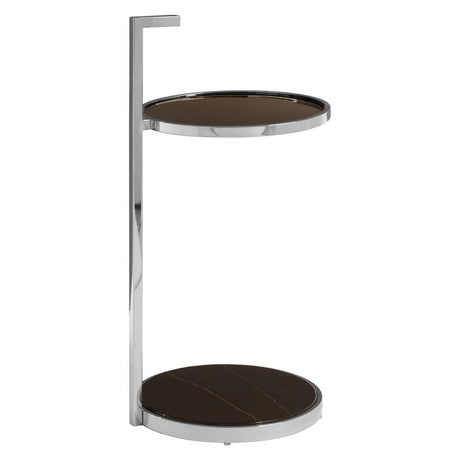 Marble & Glass Two-Tier Table