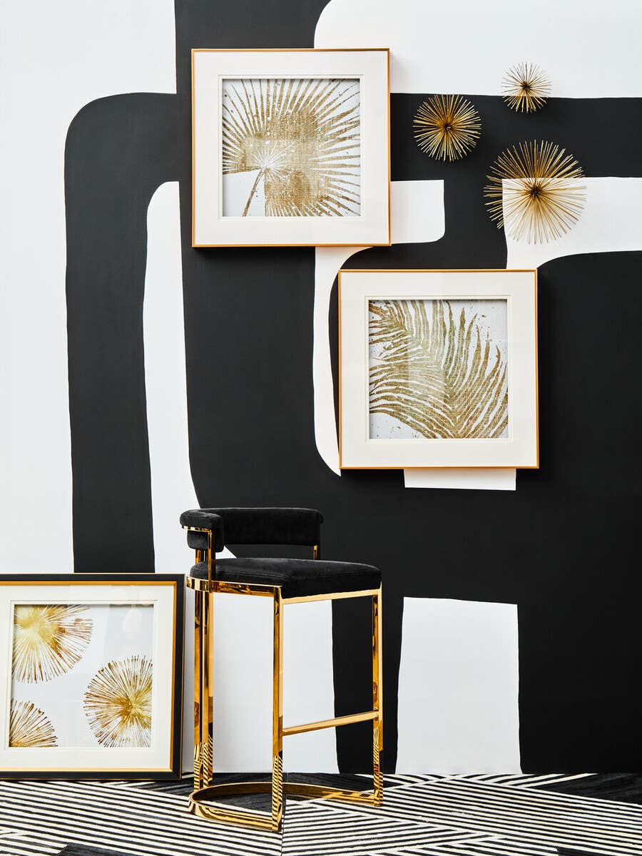 Luxe Black Gold Barstool