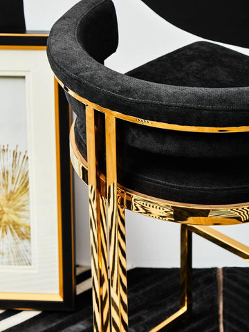 Luxe Black Gold Barstool