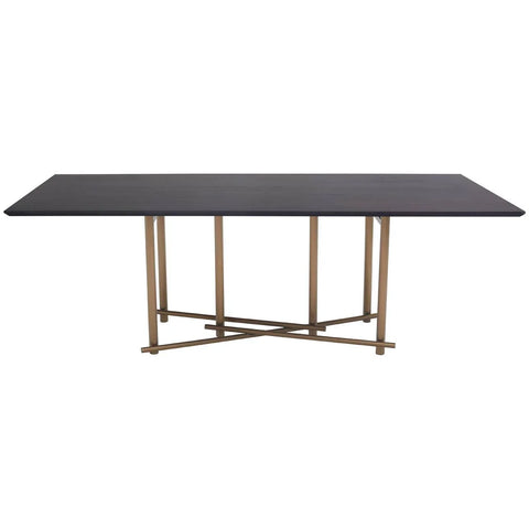Walnut Brass Dining Table