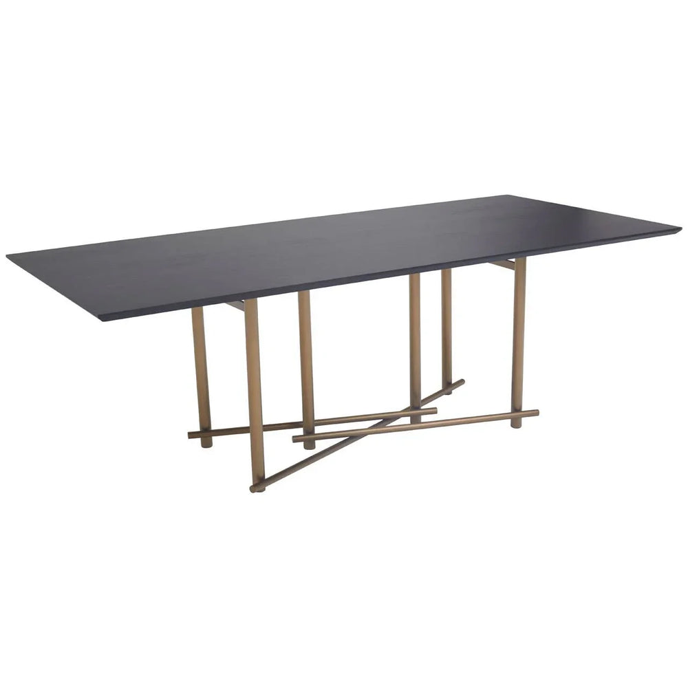 Walnut Brass Dining Table