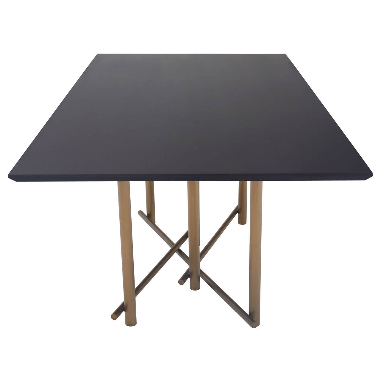 Walnut Brass Dining Table