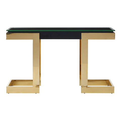 Golden Black Console Table