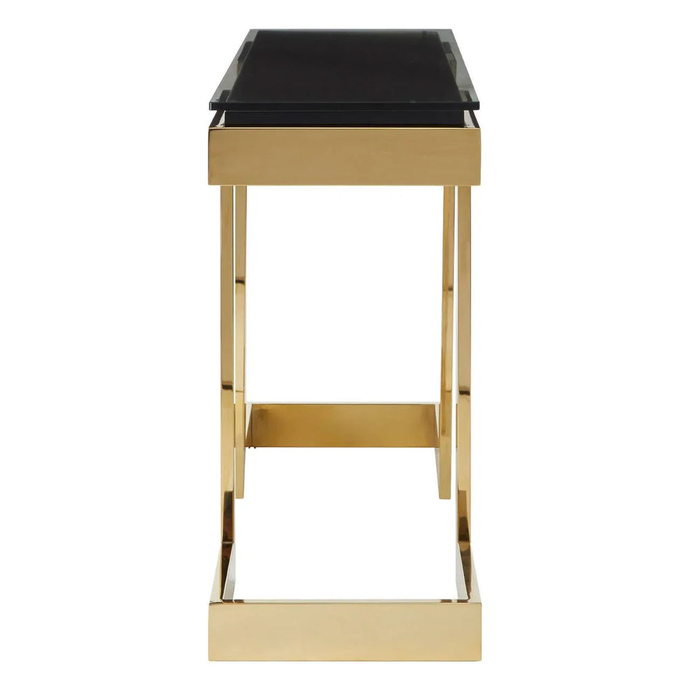 Golden Black Console Table