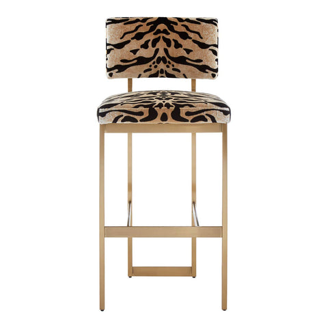 Luxe Tiger Print Bar Stool