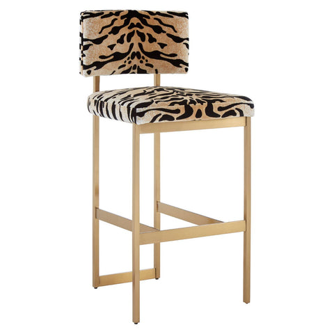 Luxe Tiger Print Bar Stool