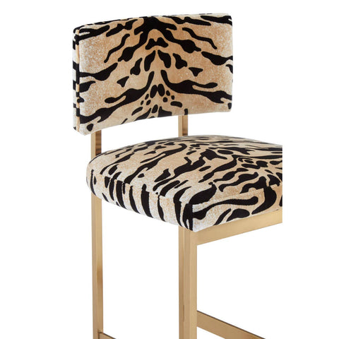 Luxe Tiger Print Bar Stool