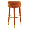 Luxe Orange Velvet Bar Stool