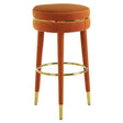 Luxe Orange Velvet Bar Stool