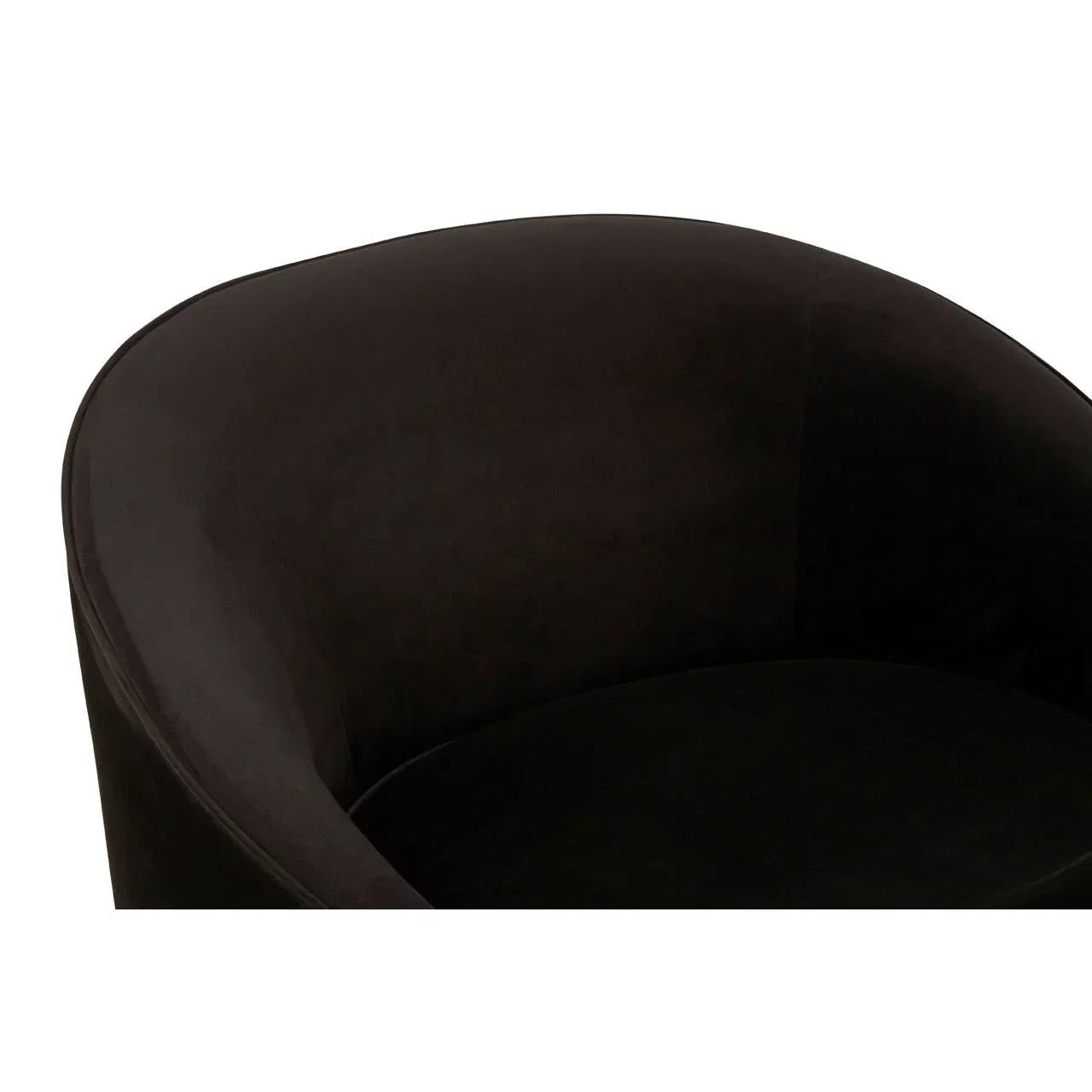 Close-up of black velvet armchair backrest and seat upholstery