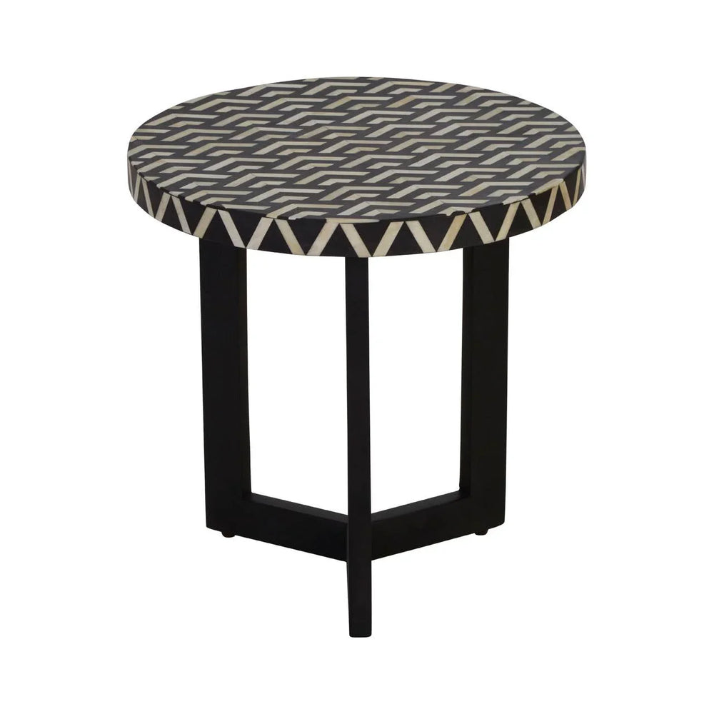 Boho Bone Inlay Side Table