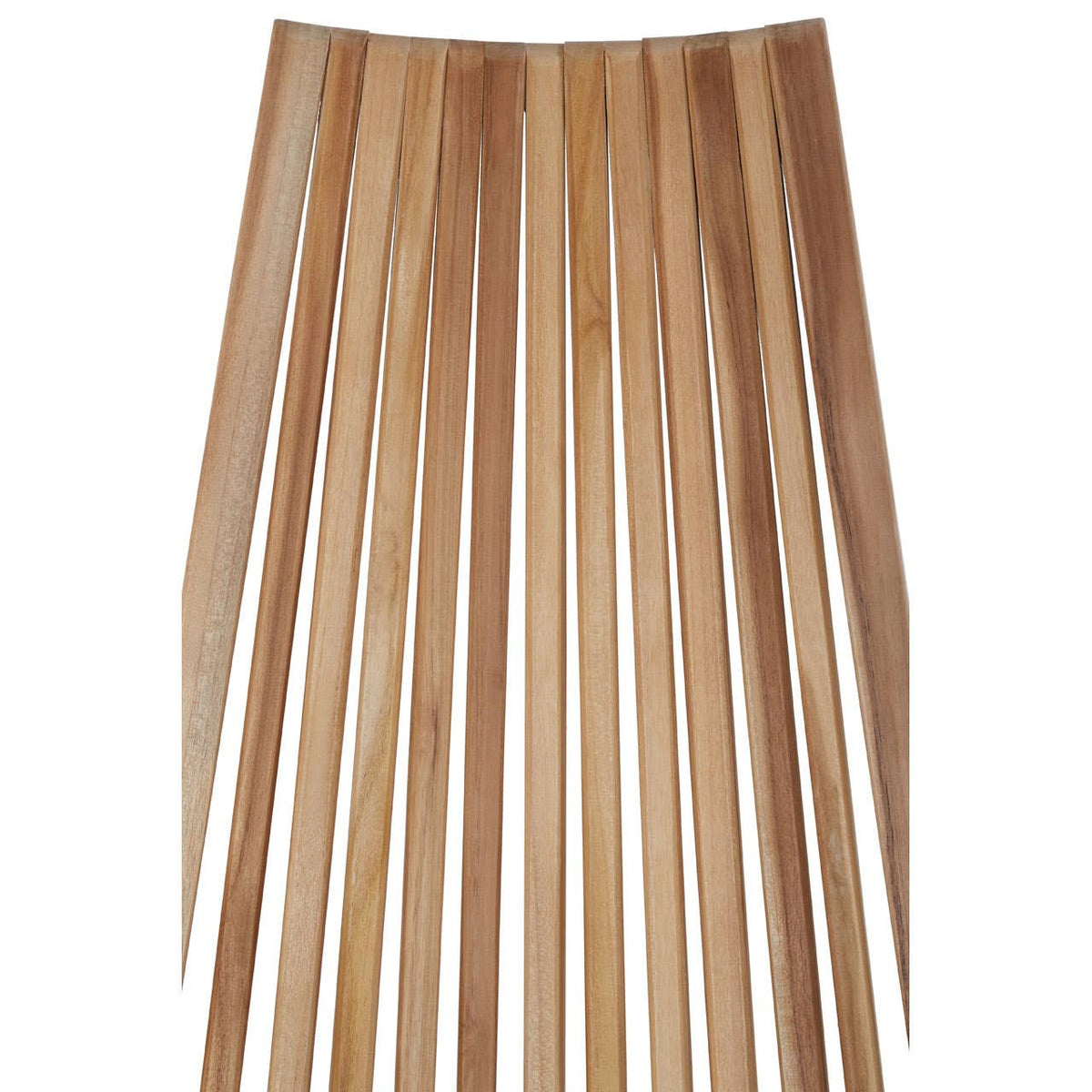 Manado Wooden Lounge Chair featuring a sleek design with elongated wooden slats arranged vertically, showcasing a natural wood finish and a minimalist aesthetic suitable for modern home decor