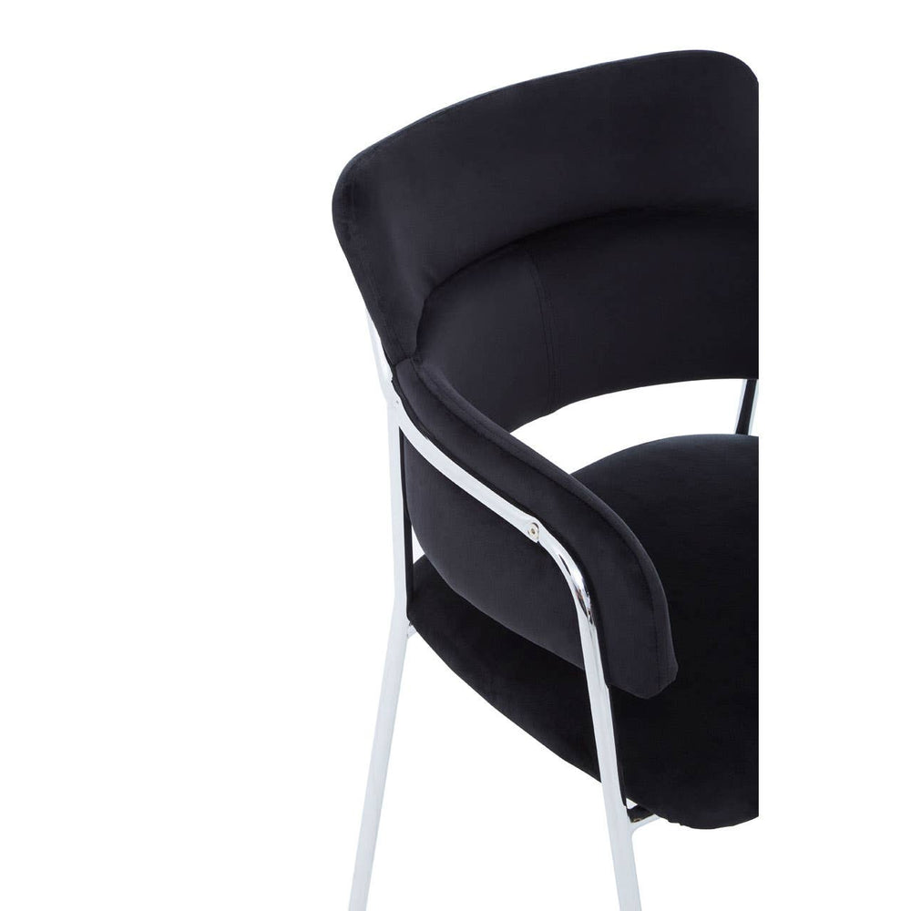 Luxe Black Velvet Dining Chair
