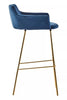 Luxe Blue Velvet Bar Chair