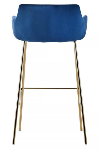Luxe Blue Velvet Bar Chair
