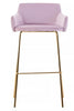 Luxe Pink Velvet Bar Chair