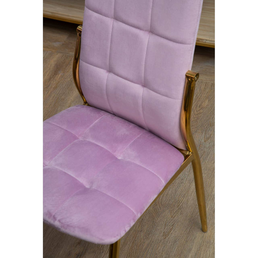 Luxe Pink Velvet Dining Chair