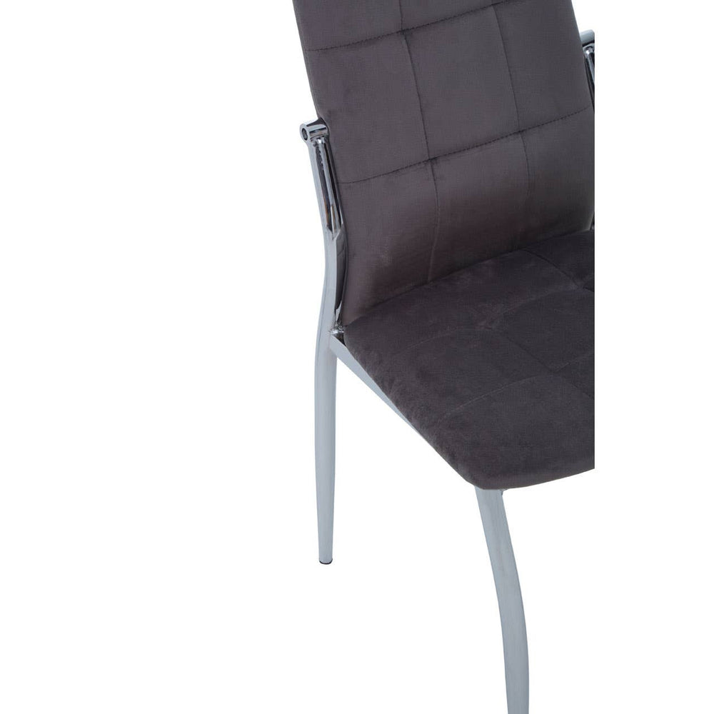 Luxe Grey Velvet Dining Chair