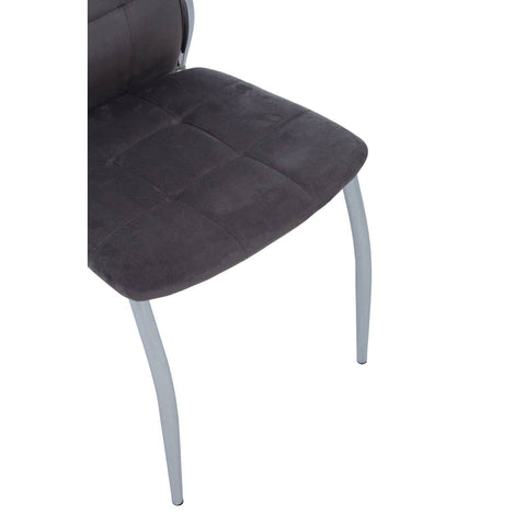 Luxe Grey Velvet Dining Chair