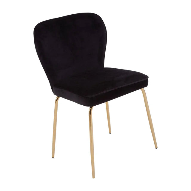 Tamzin Curved Black Gold Finish Dining Chair