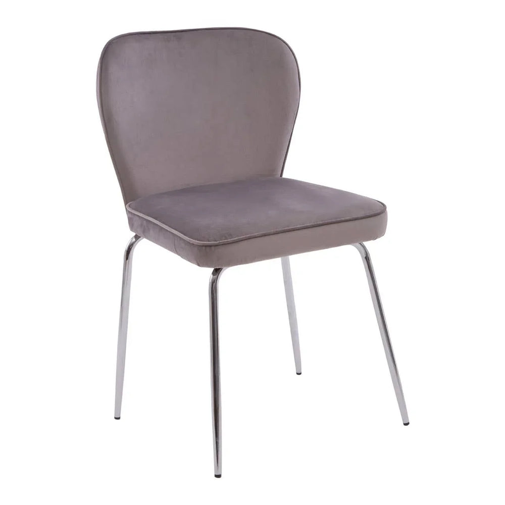 Tamzin Curved Mink Chrome Finish Dining Chair