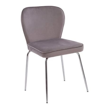 Tamzin Curved Mink Chrome Finish Dining Chair