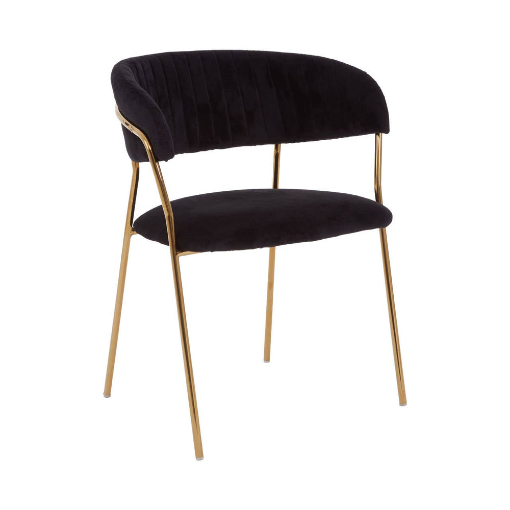 Luxe Black Velvet Dining Chair
