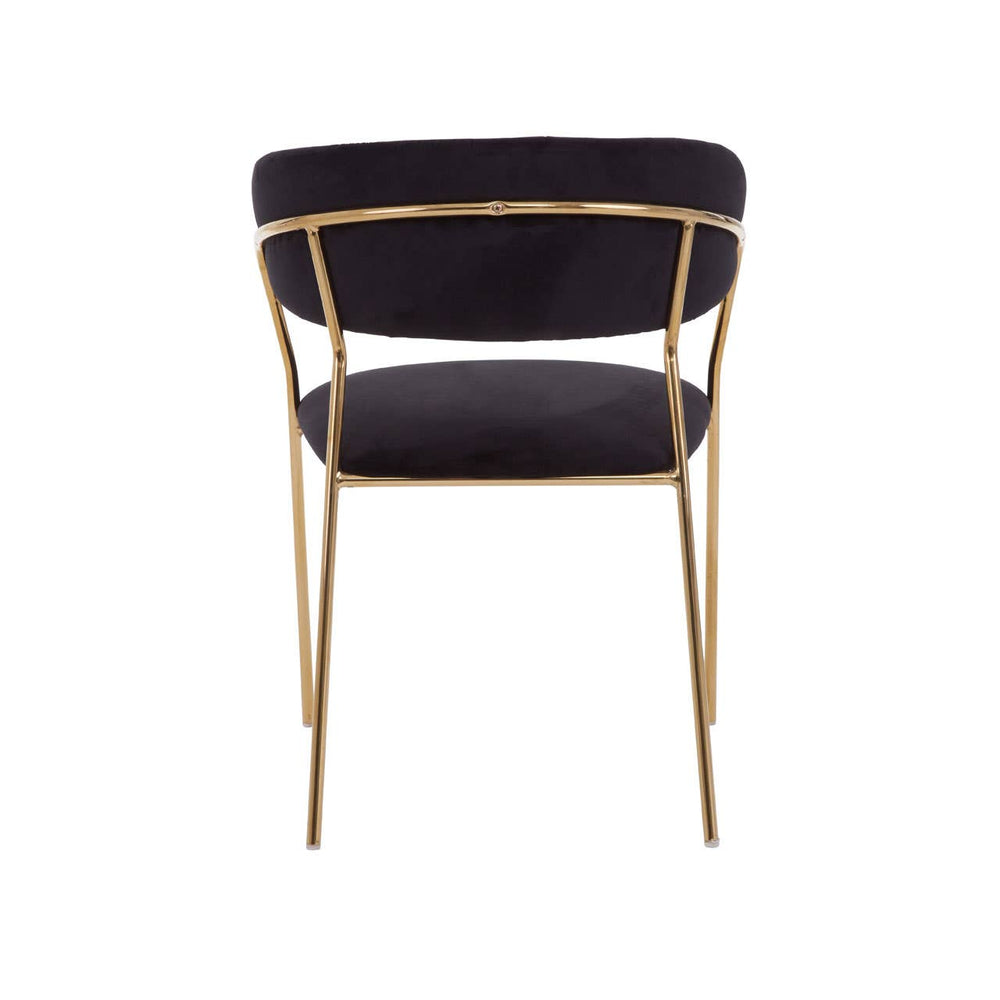 Luxe Black Velvet Dining Chair