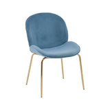 Tamzin Blue Velvet and Gold Finish Dining Chair