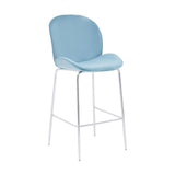 Luxe Blue Velvet Bar Chair